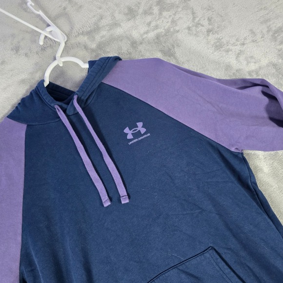 Under Armour Hoodie Pullover Purple Raglan Long Sleeve‎ Activewear Large - Picture 1 of 7
